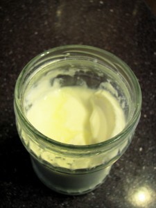 Jar of home-made yoghurt